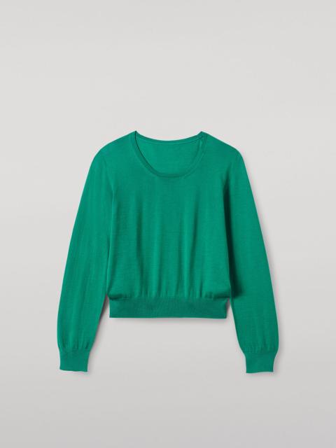 Ella Bright Green Superfine Cashmere Scoop Neck Jumper