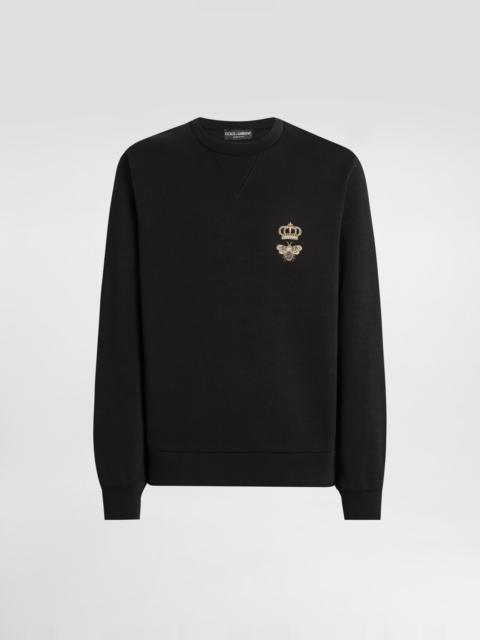 Cotton jersey sweatshirt with embroidery