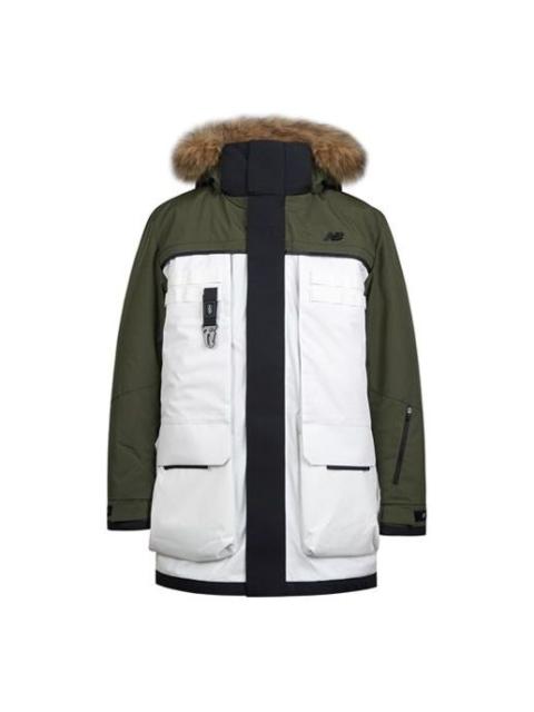 New Balance Winter Down Snow Parka Jacket 'White Green Black' NP94N011-KH