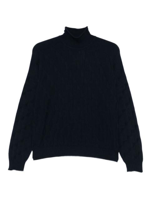 cable-knit turtleneck sweater