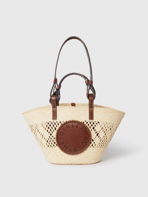 Logo Raffia Crochet Medium Tote Bag