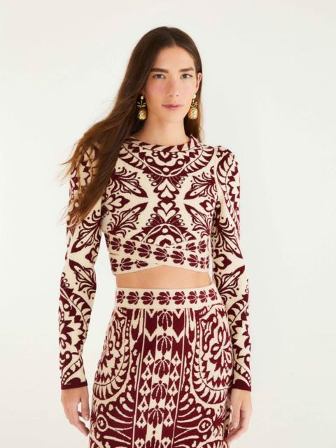 Burgundy Pineapple Love Knit Top