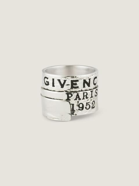 GIVENCHY TAPE RING IN METAL AND ENAMEL