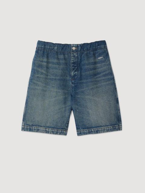 ELASTICATED DENIM SHORTS