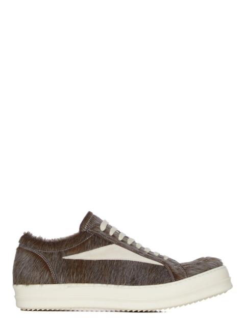 Vintage Suede-Trimmed Calf-Hair Sneakers Brown