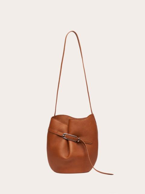 BELTED BUCKET BAG SADDLE BROWN