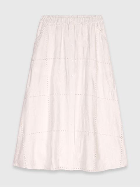 Embroidered midi skirt