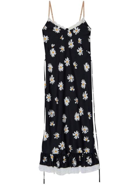 daisy-print midi dress