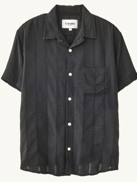 STRIPED SEERSUCKER SS - BLACK