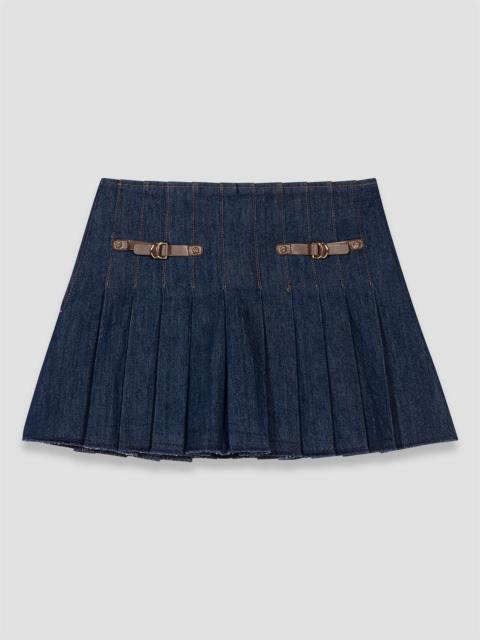 Short denim skirt with lining