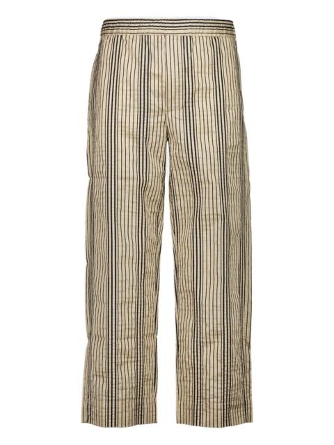 striped elasticated-waist trousers