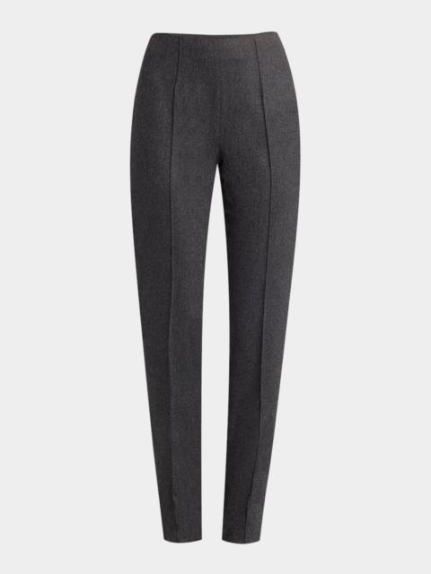 Cashmere Flannel Slim-Leg Ankle Trousers