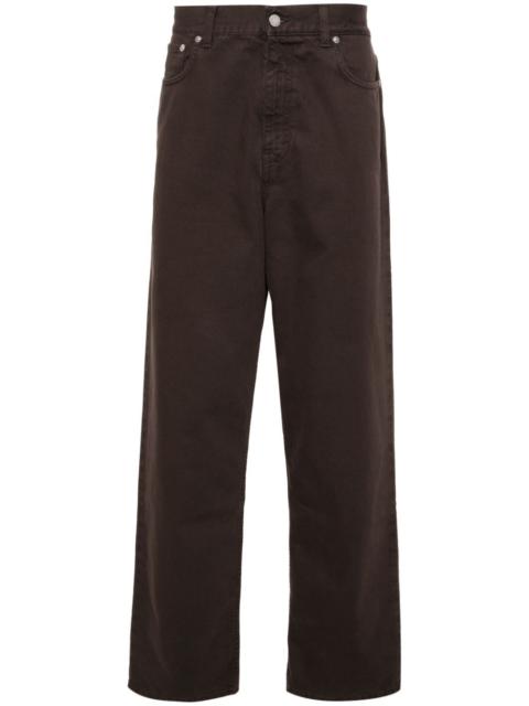 mid-rise straight-leg jeans