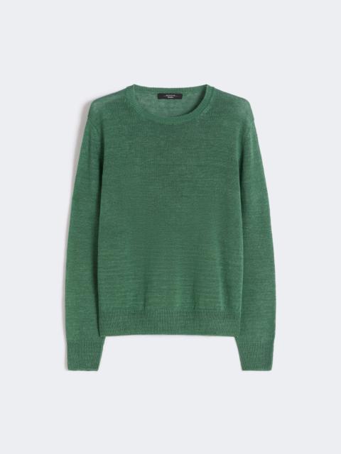 Linen yarn jumper - GREEN