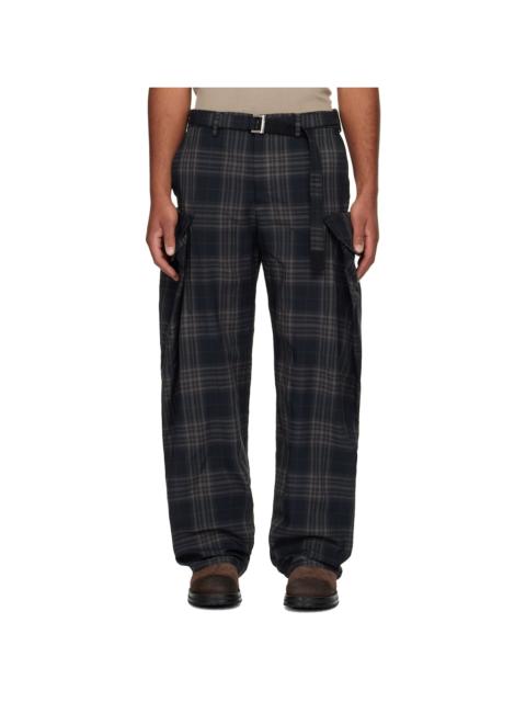 Black Plaid Cargo Pants