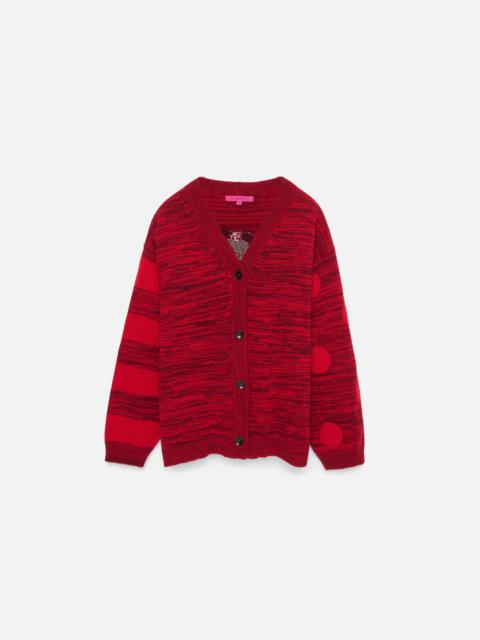 STRIPE POLKA DOT SWAN CARDIGAN