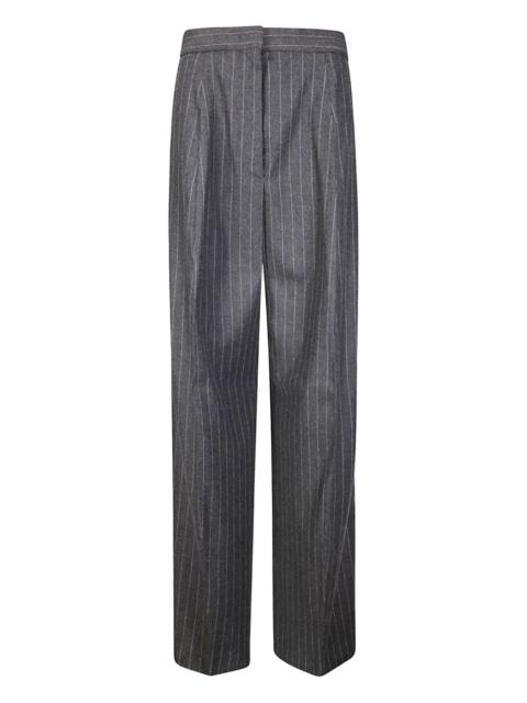 pinstripe pleated trousers