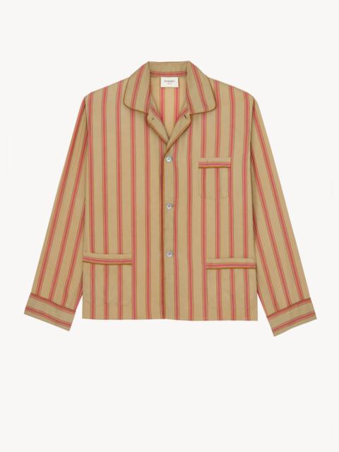 PAJAMA TOP IN STRIPED CUPRO TWILL