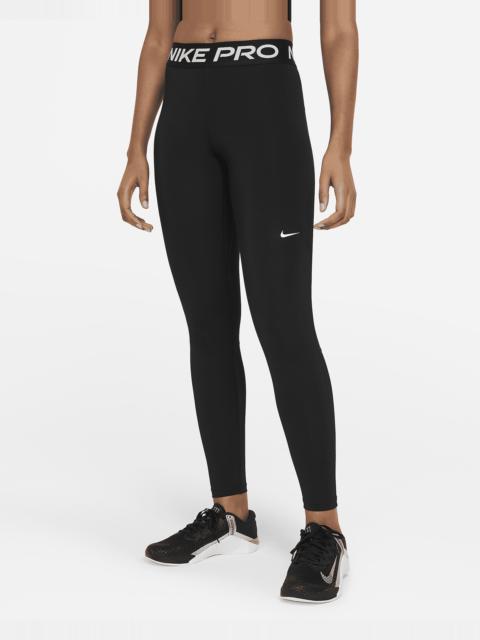 Nike Pro Women's Mid-Rise Mesh-Paneled Leggings