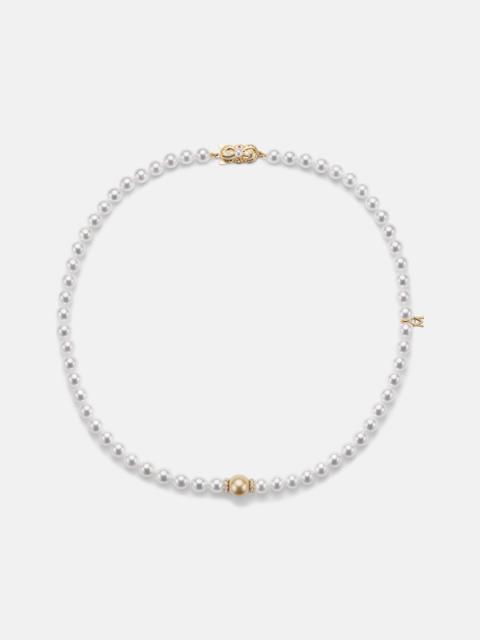 18kt gold necklace with pearls and diamonds
