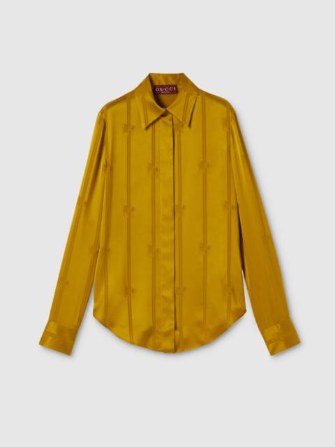 Equestrian silk jacquard shirt