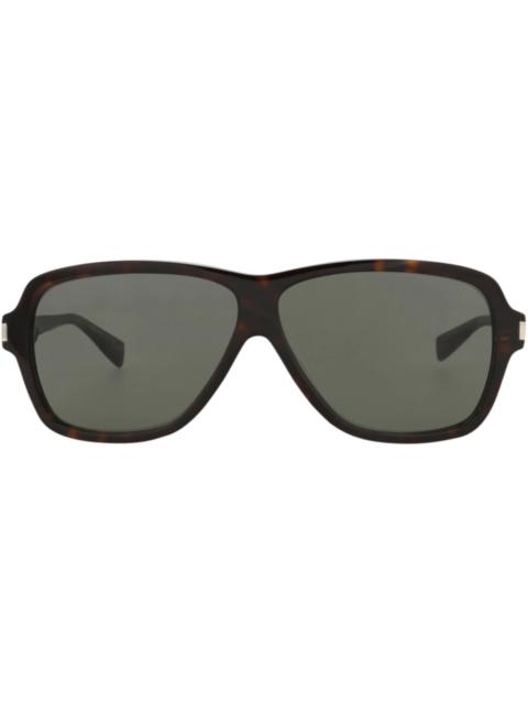 Saint Laurent Aviator-Frame Recycled Acetate Sunglasses Havana/Havana/Grey (SL609CAROL-30014608-002)