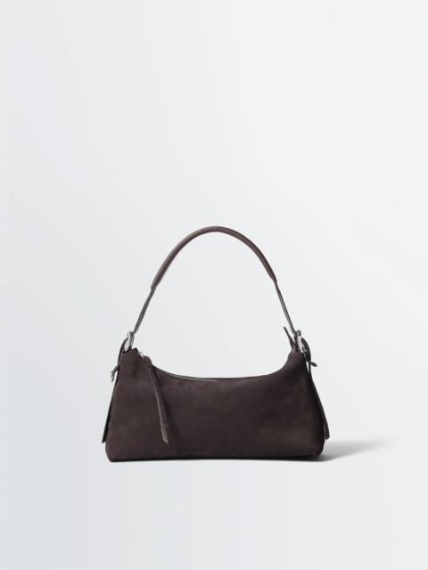 BELTED BAGUETTE BAG IN SUEDE LEATHER
