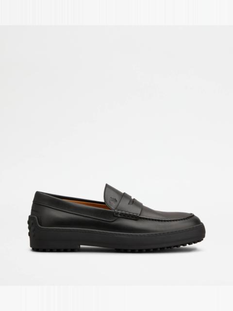 WINTER GOMMINO LOAFERS IN LEATHER - BLACK