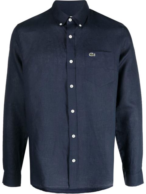 logo-embroidered button-down shirt