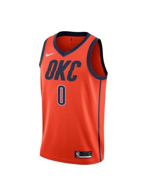 Nike Nba Earned Edition Sw Fans' Version Of Men's Orange Jersey BQ1171-891