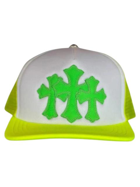 Chrome Hearts Cemetery Cross Trucker Hat Neon Yellow