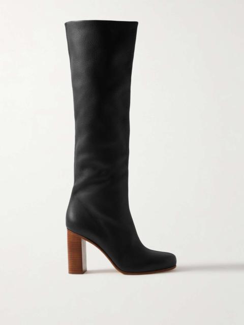 Willow textured-leather knee boots