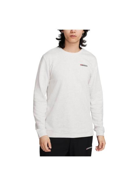 Nike Dri-FIT Track Club Fleece Long-Sleeve Crew Neck Running Sweatshirt 'White' FB5510-025