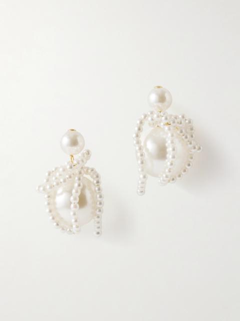 Gold-plated Faux Pearl Earrings