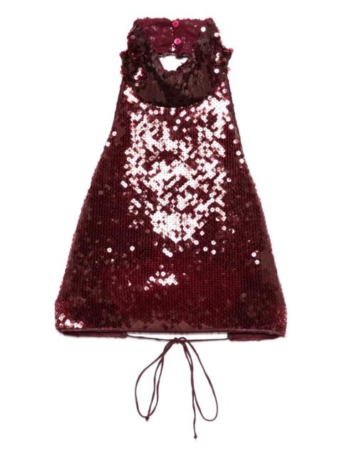 Marylin sequin halterneck crop top