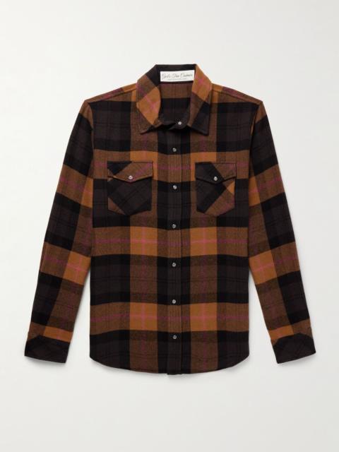 Checked Cashmere Shirt Orange