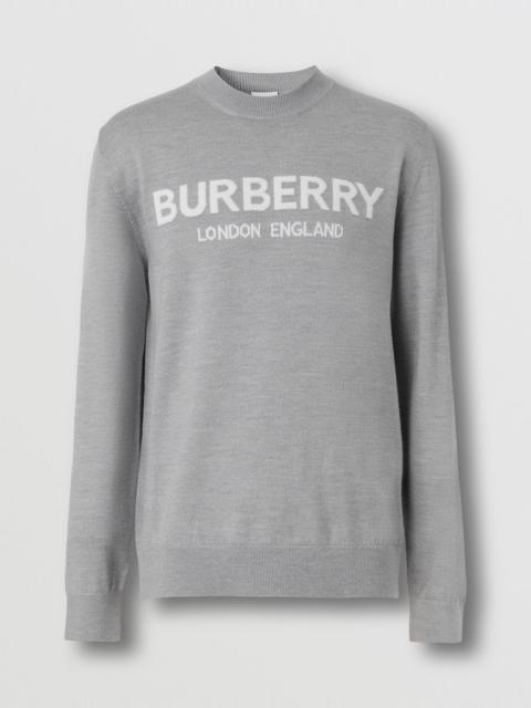 Logo Intarsia Wool Blend Sweater