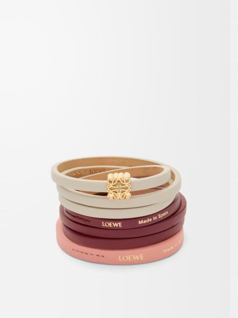 Twist double bracelet in calfskin