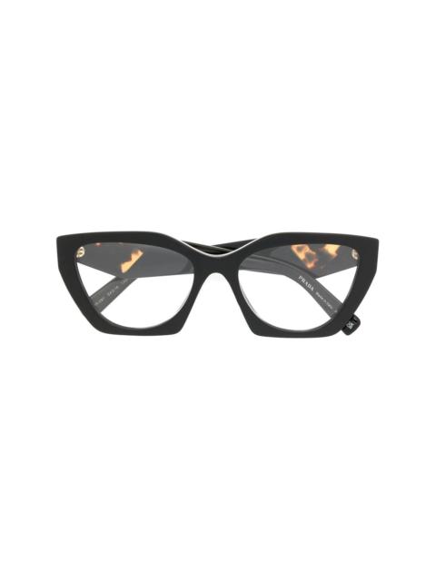 logo-engraved cat-eye glasses
