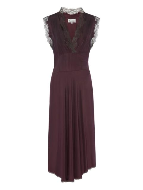 lace-detail midi dress