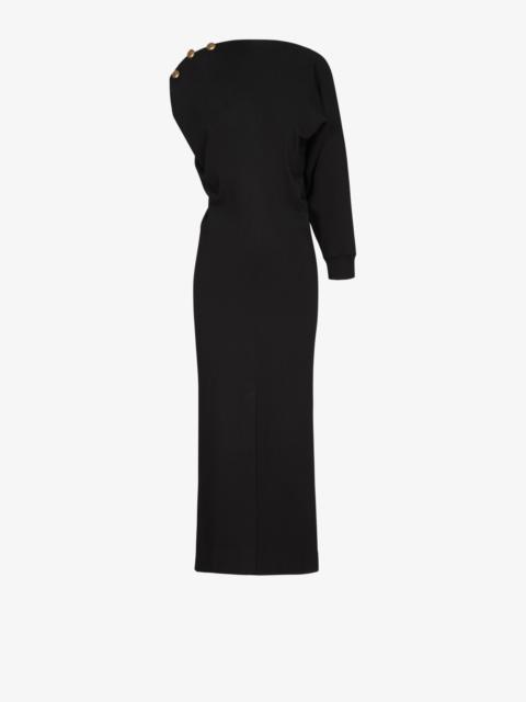 Asymmetrical dress with 4G buttons