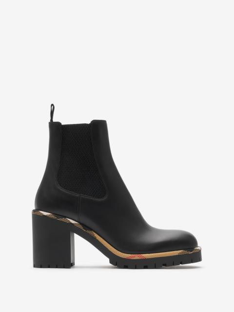 Leather Gravel Heel Chelsea Boots​
