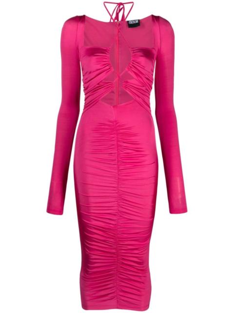 cut-out lace-up midi dress