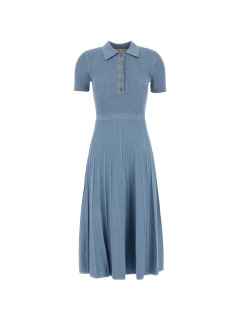 ribbed short-sleeve midi dress