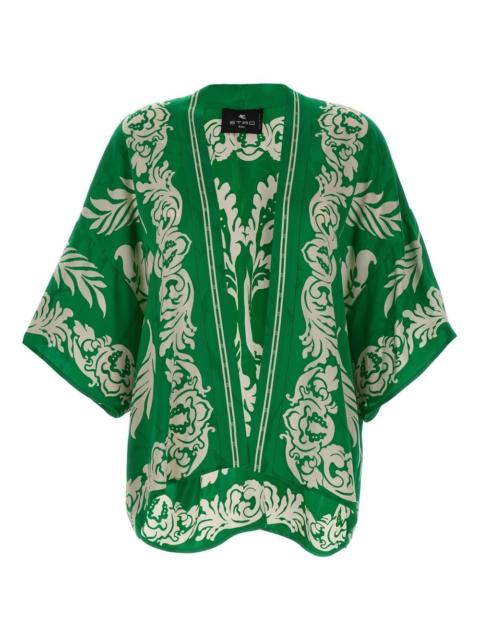 floral-print cardigan