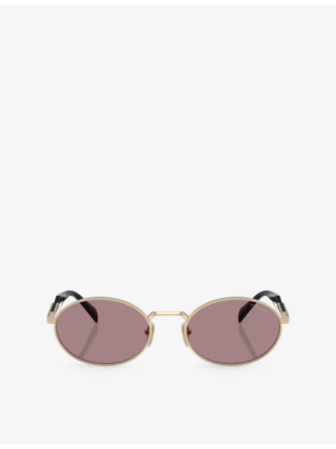 PR 65ZS oval-frame metal sunglasses