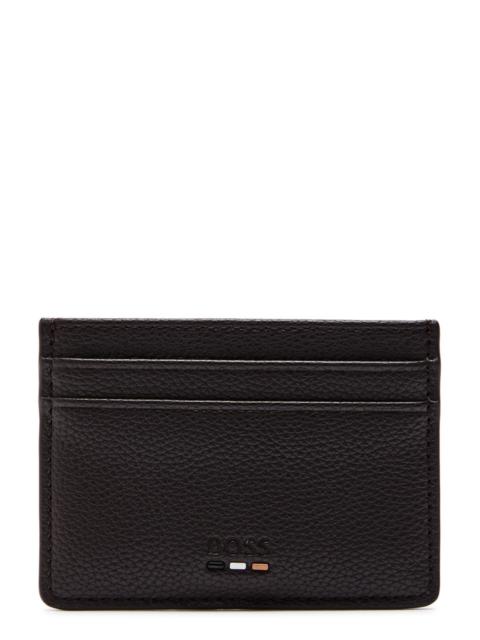 Boss Ray Logo Grained Leather Card Holder