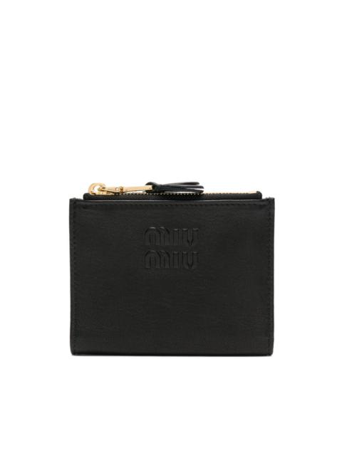 logo-embossed leather wallet