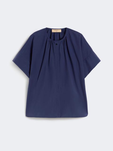Cotton poplin crew-neck shirt - NAVY
