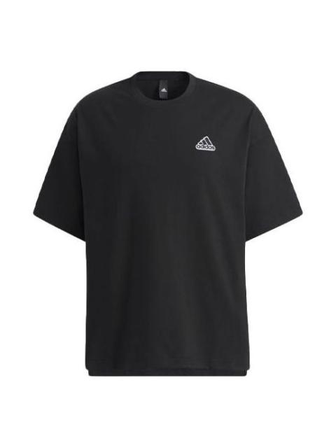 adidas M Badge Tee Sports Round Collar Male Black HA3648